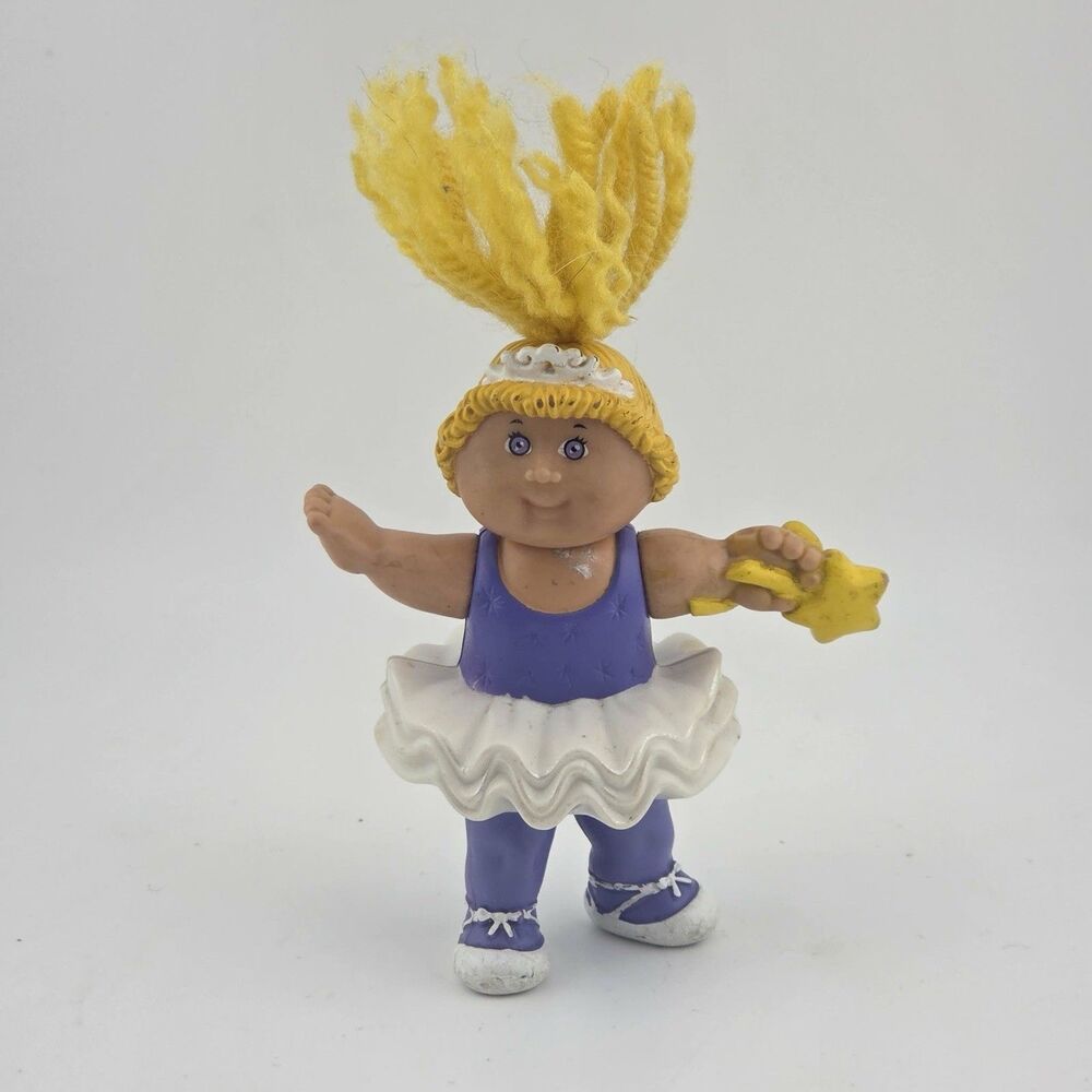 Vintage 1992 Cabbage Patch Kids Doll PVC Mini Figure Ballerina Purple Poseable